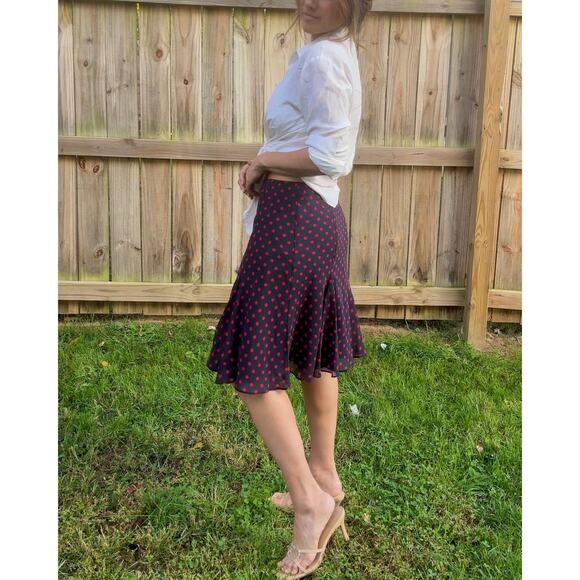 Vintage Red Dot Flare Midi Skirt - Picture 2 of 9